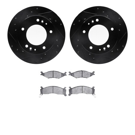 Dynamic Friction Co 8502-21070, Rotors-Drilled and Slotted-Black with 5000 Advanced Brake Pads, Zinc Coated 8502-21070